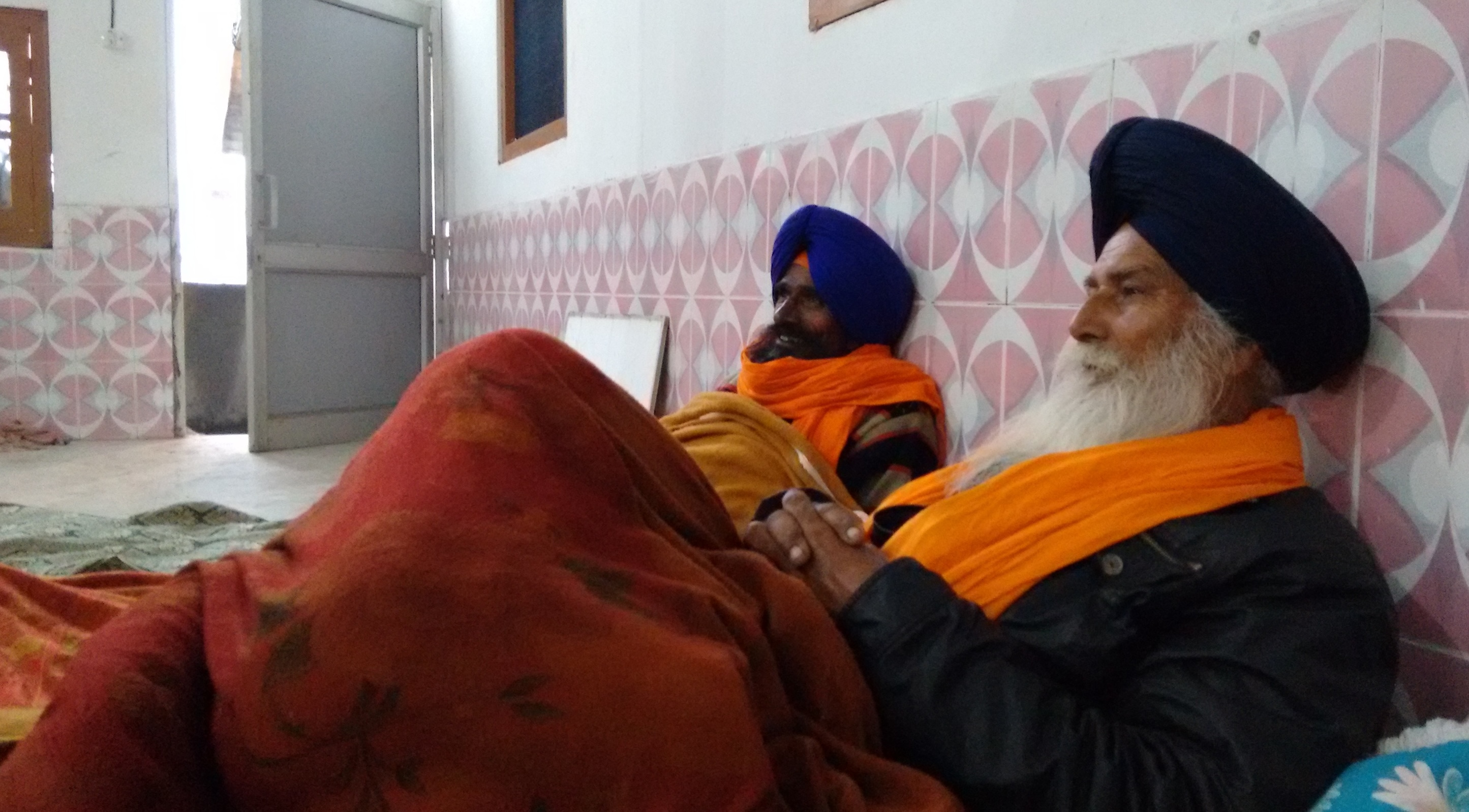 Resting at the Mukerian gurdwara