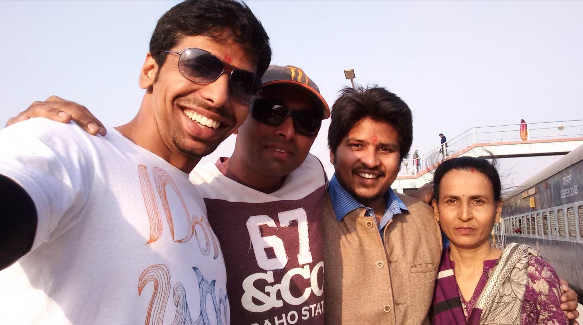 Farewell to friends at station