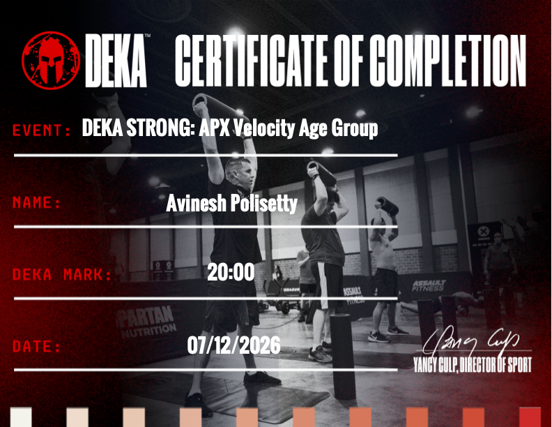Deka Strong July Certificate