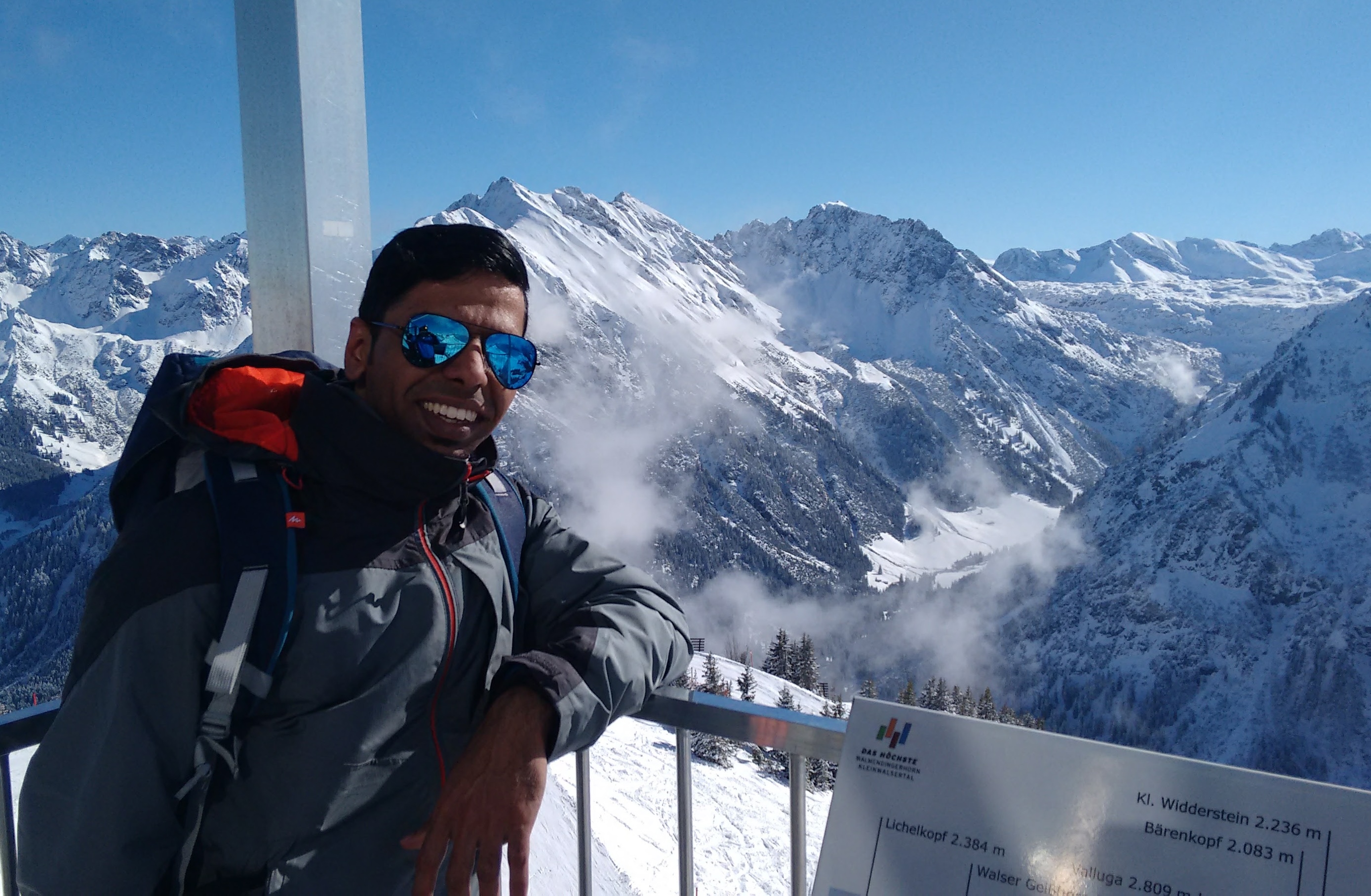 Skiing in Widderstein, Alps